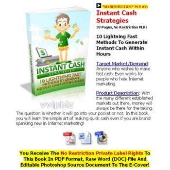Instant Cash Strategies *NO RESTRICTION* PLR